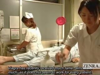 Subtitled oděná žena nahý mužské japonská sestry nemocnice honění připojenými opčními výstřel