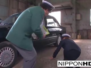 Bewitching Japanese Driver Gives Her Boss a Blowjob