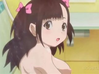Badkamer anime volwassen film met onschuldig tiener naakt damsel